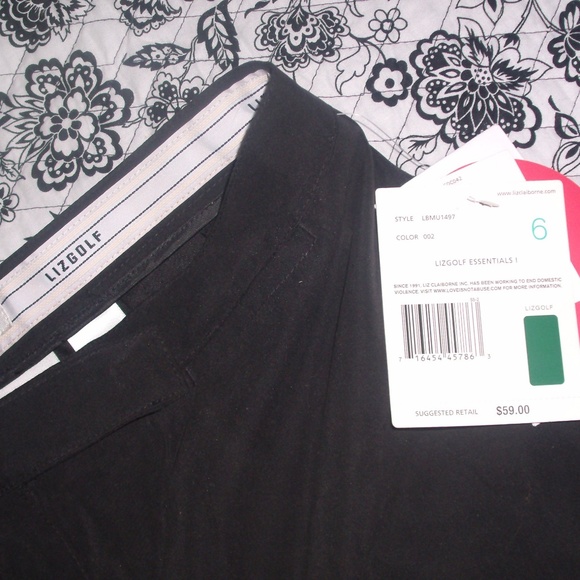 NWT Liz Golf Claiborne Cool Max Wrinkle Free Capri Cropped Pants Size 6 - Picture 7 of 7